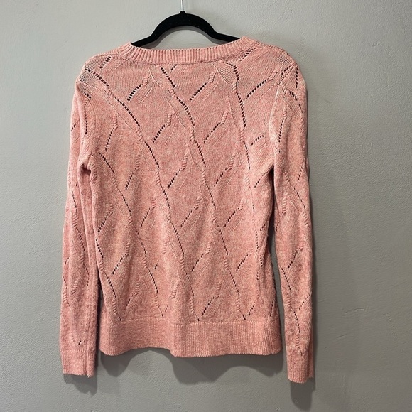 Lift pink sweater abstract pointelle size medium - Picture 4 of 5
